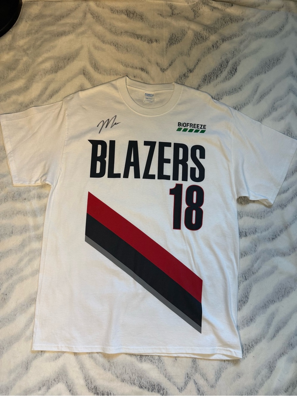 Signed White Crewneck Trail blazer Tee